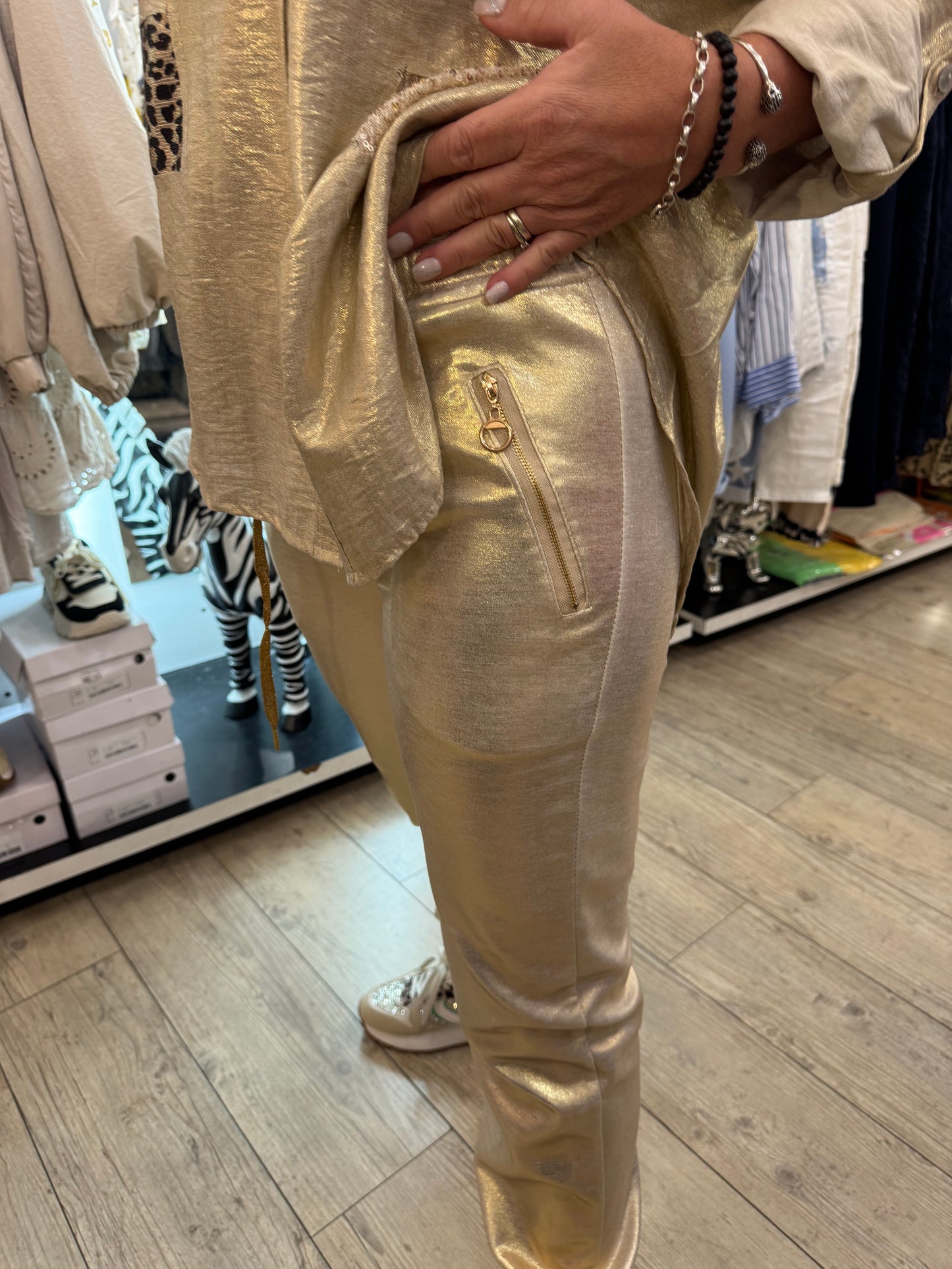 Pantalon doré petite taille