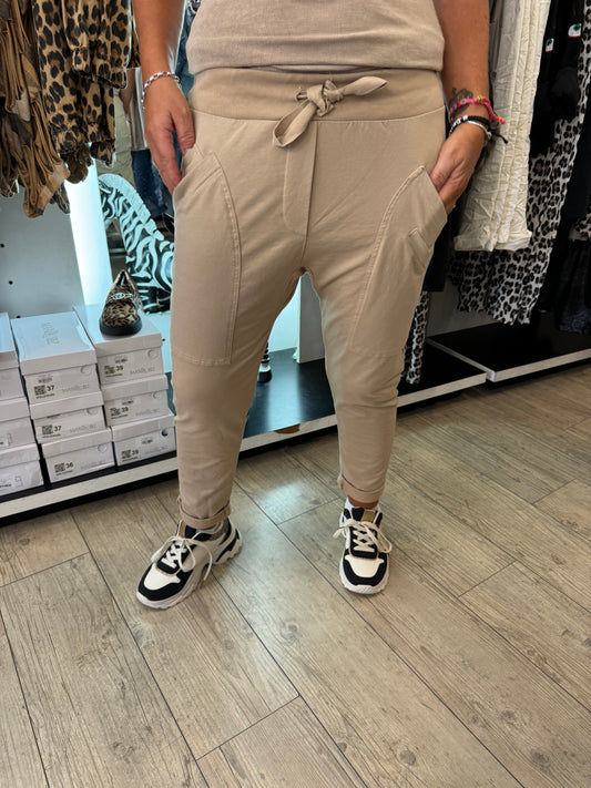 Pantalon jogging beige