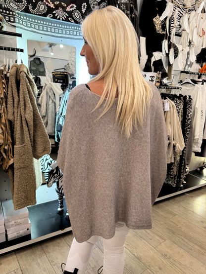 Pull cœur taupe