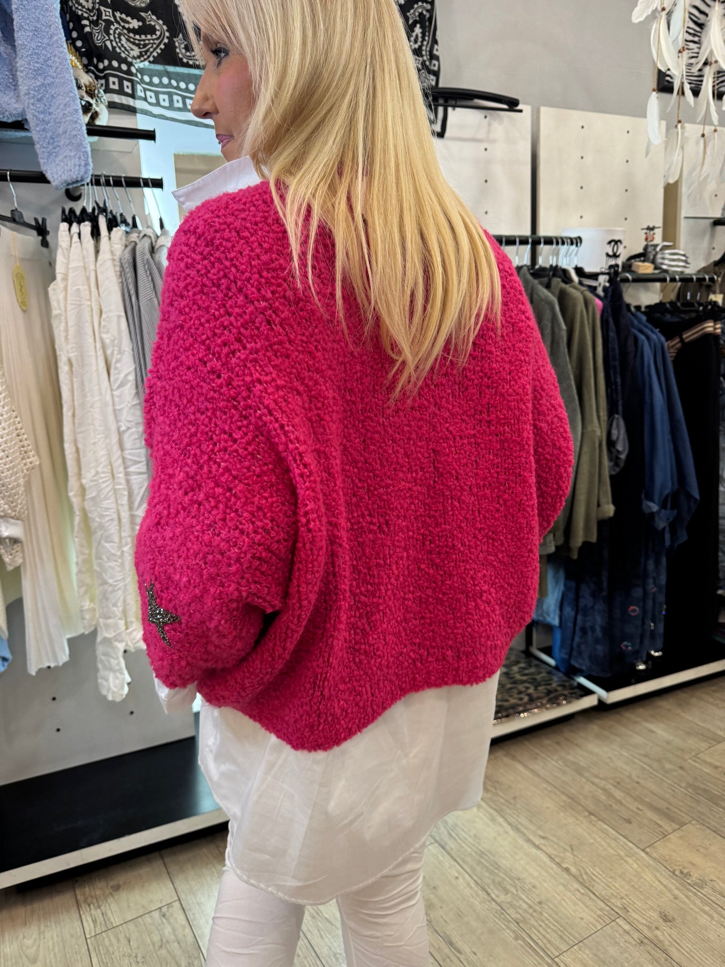 Pull bouclette Fushia