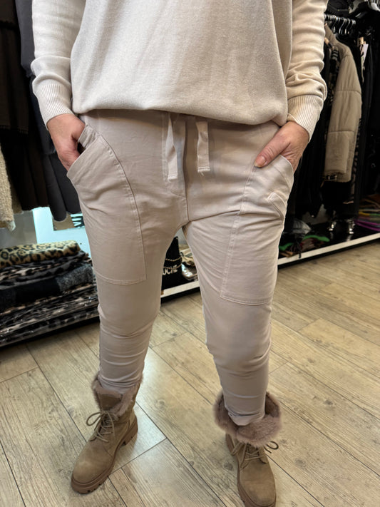 Pantalon jogging beige