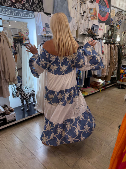 Robe bohème bleue