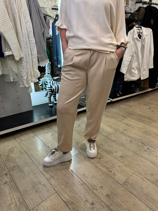 Pantalon  beige ceinture