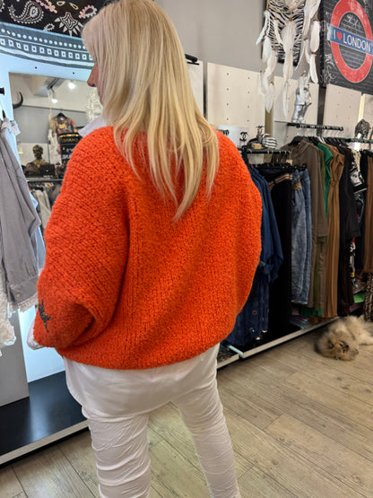 Pull bouclette orange